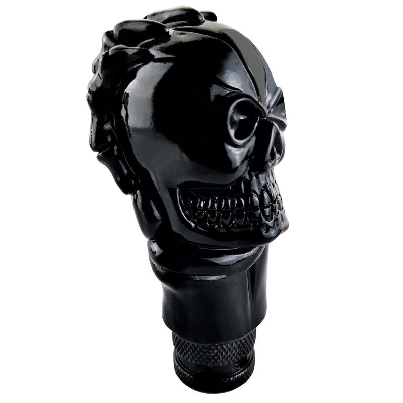Lunsom Skull Gear Lever Shifter Knob Resin Bone Car Transmission Shifter Stick Handle Head Fit Most Automatic Manual Vehicles (Black) - Image 5
